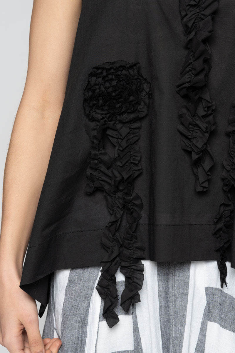 Mimi Frill Tank Blk