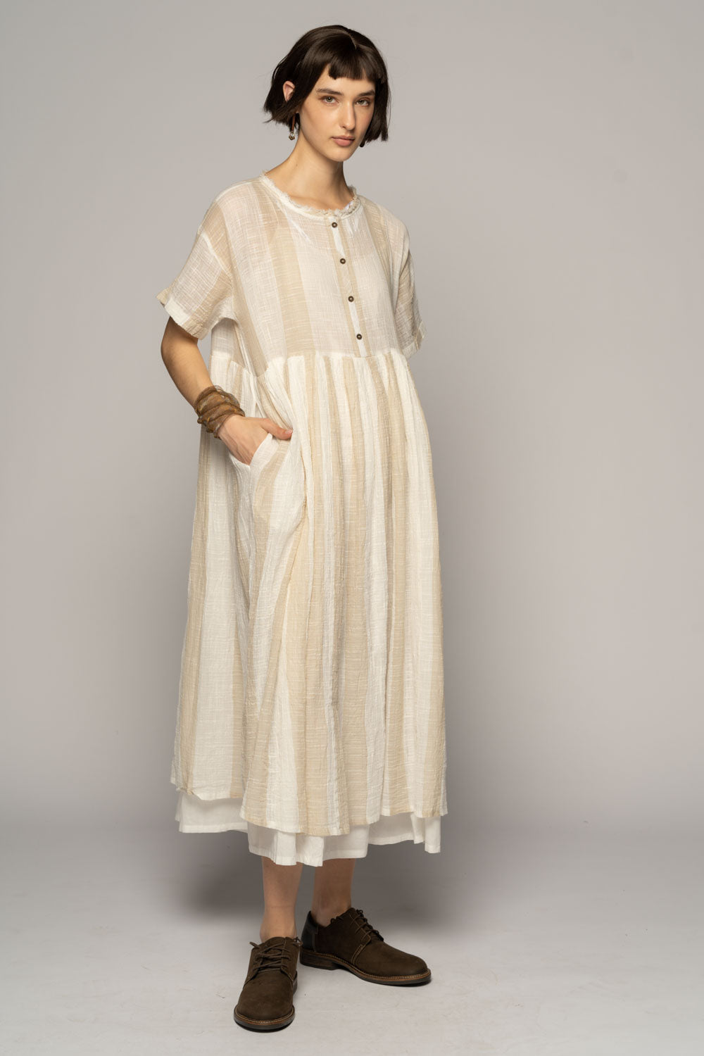 Wattle Gather Dress Ntr