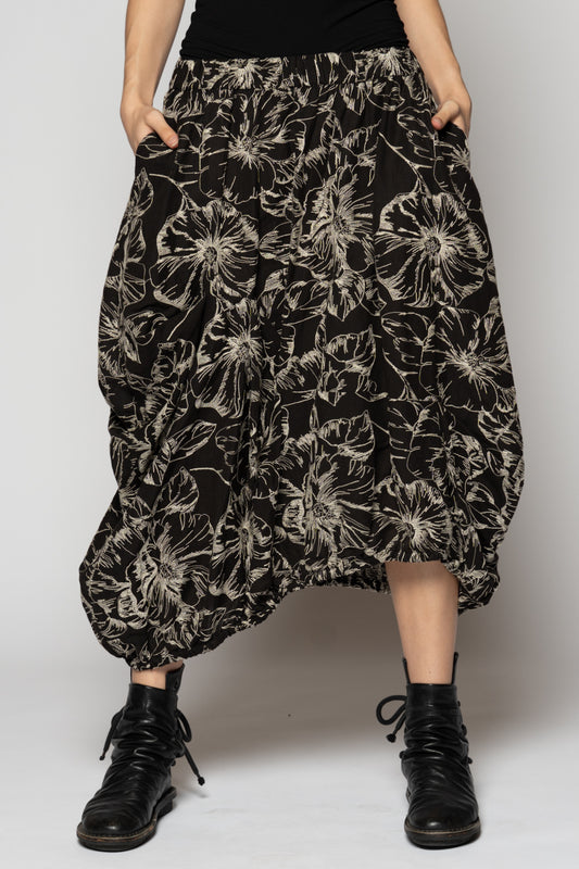 Sazanka Balloon Skirt Blk