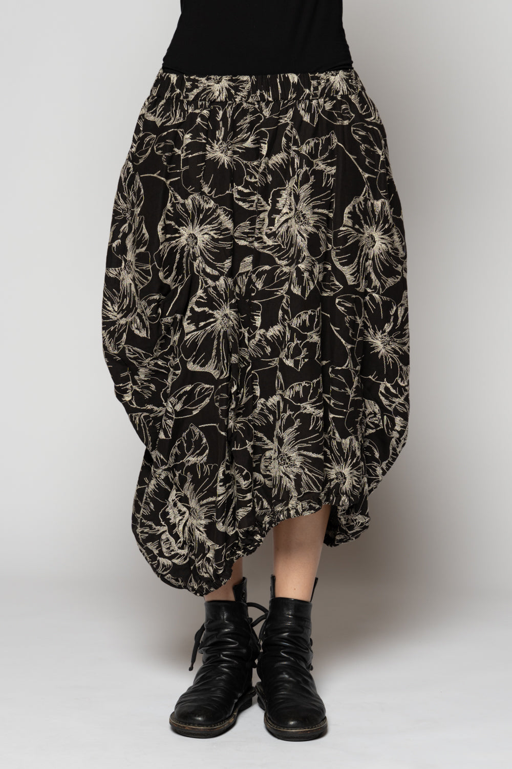 Sazanka Balloon Skirt Blk