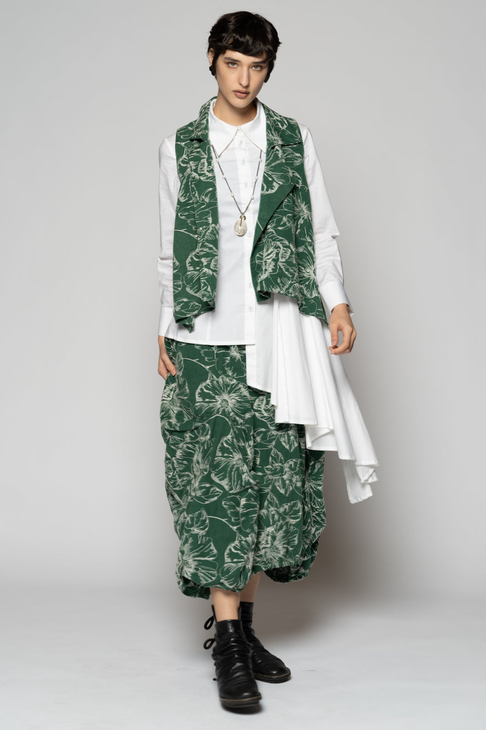 Sazanka Balloon Skirt Sage
