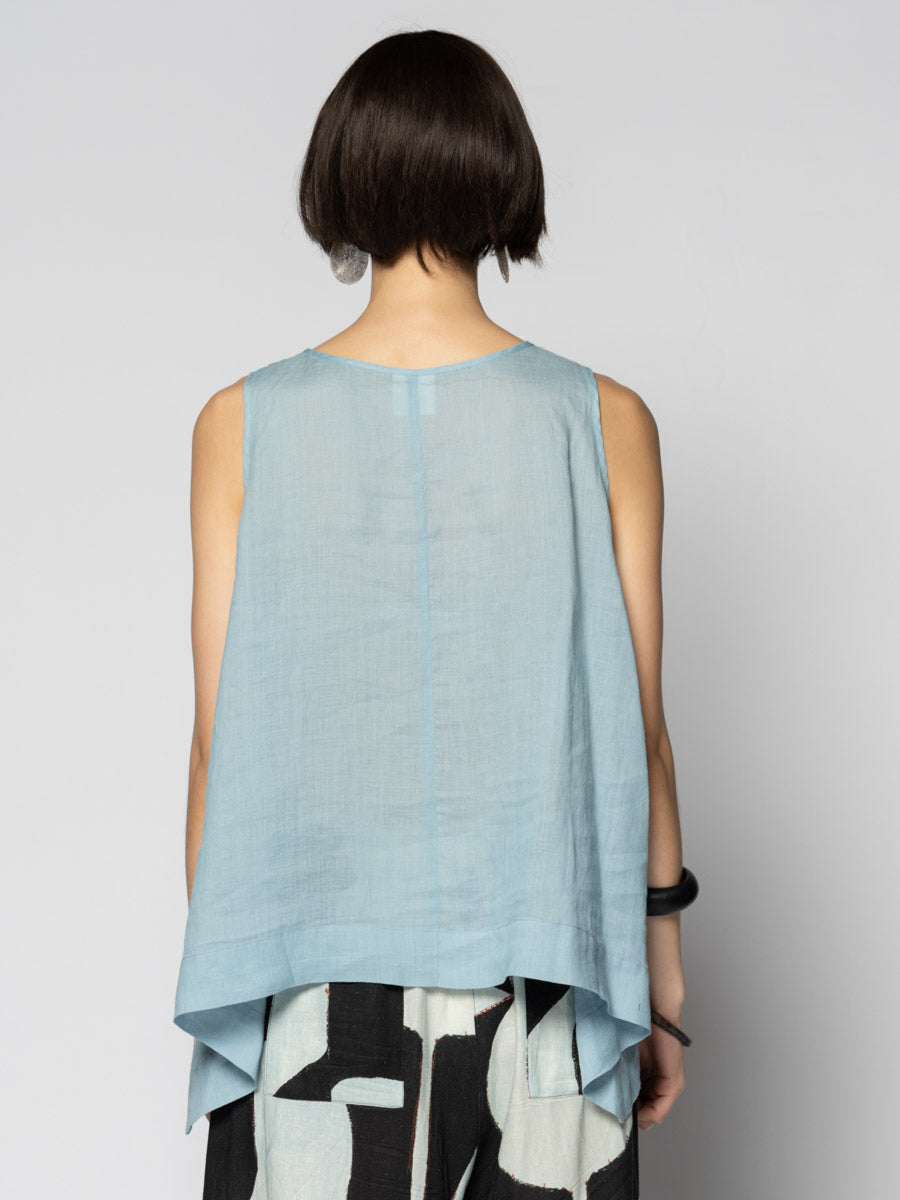 Sumi Frill Top Sky