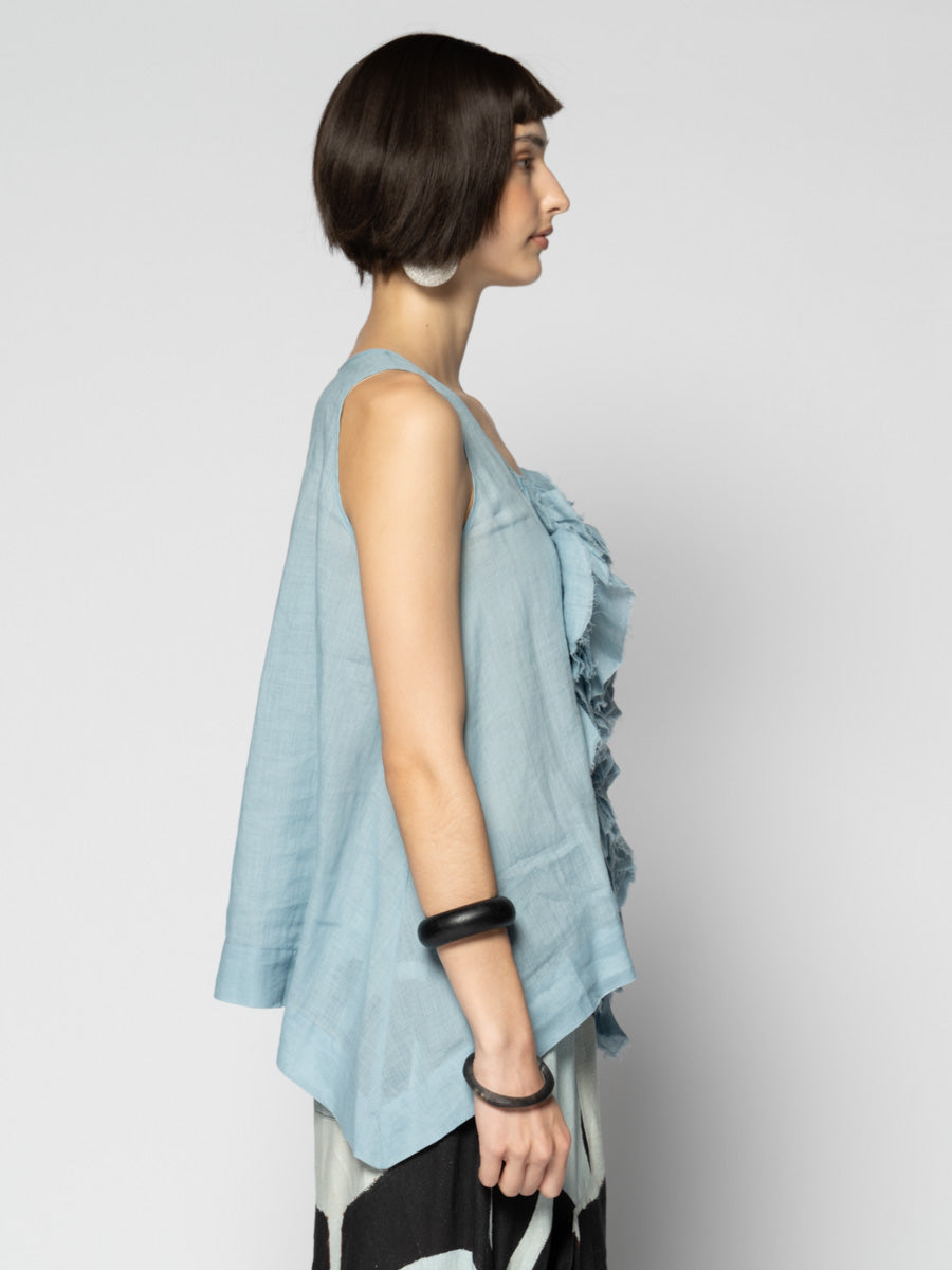 Sumi Frill Top Sky