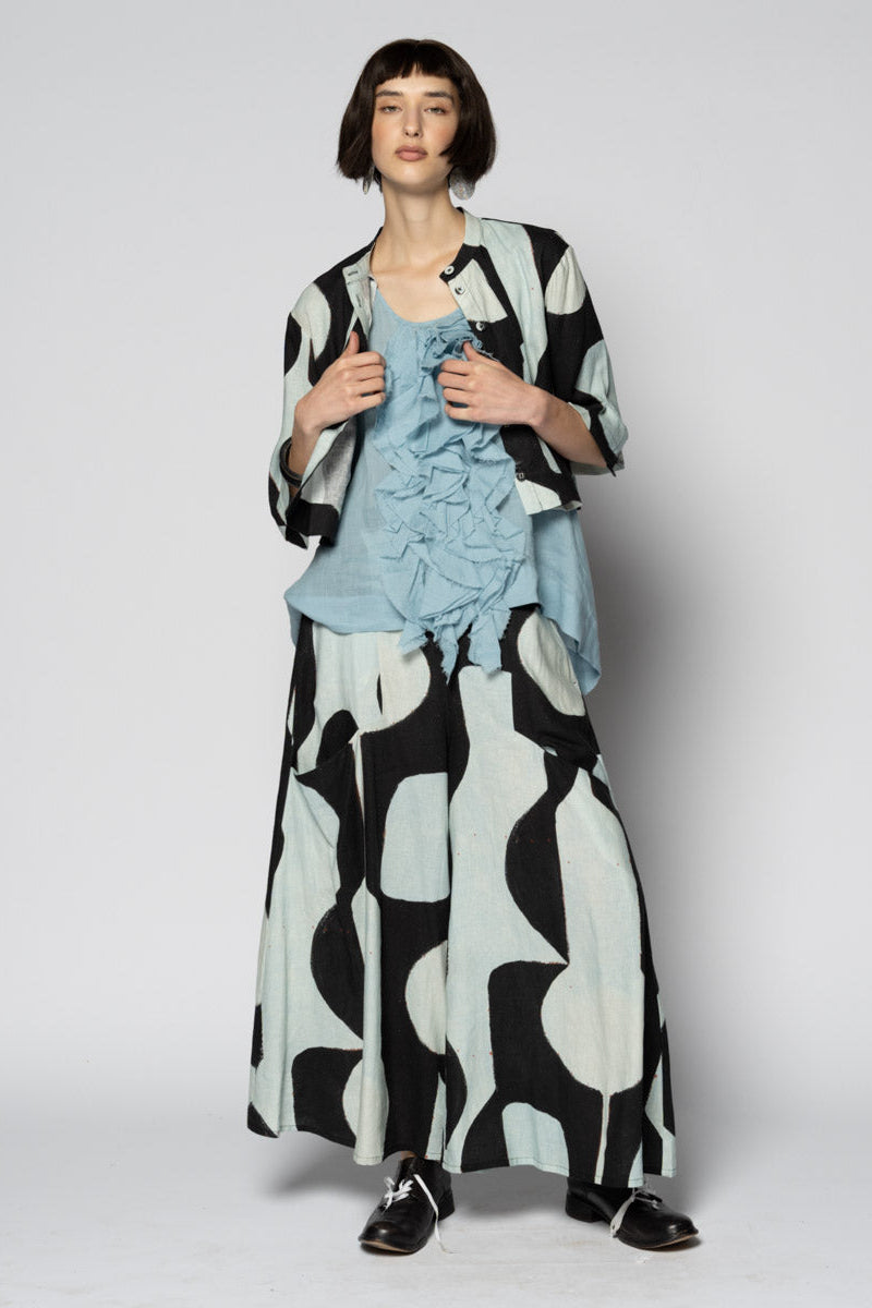 Sumi Frill Top Sky