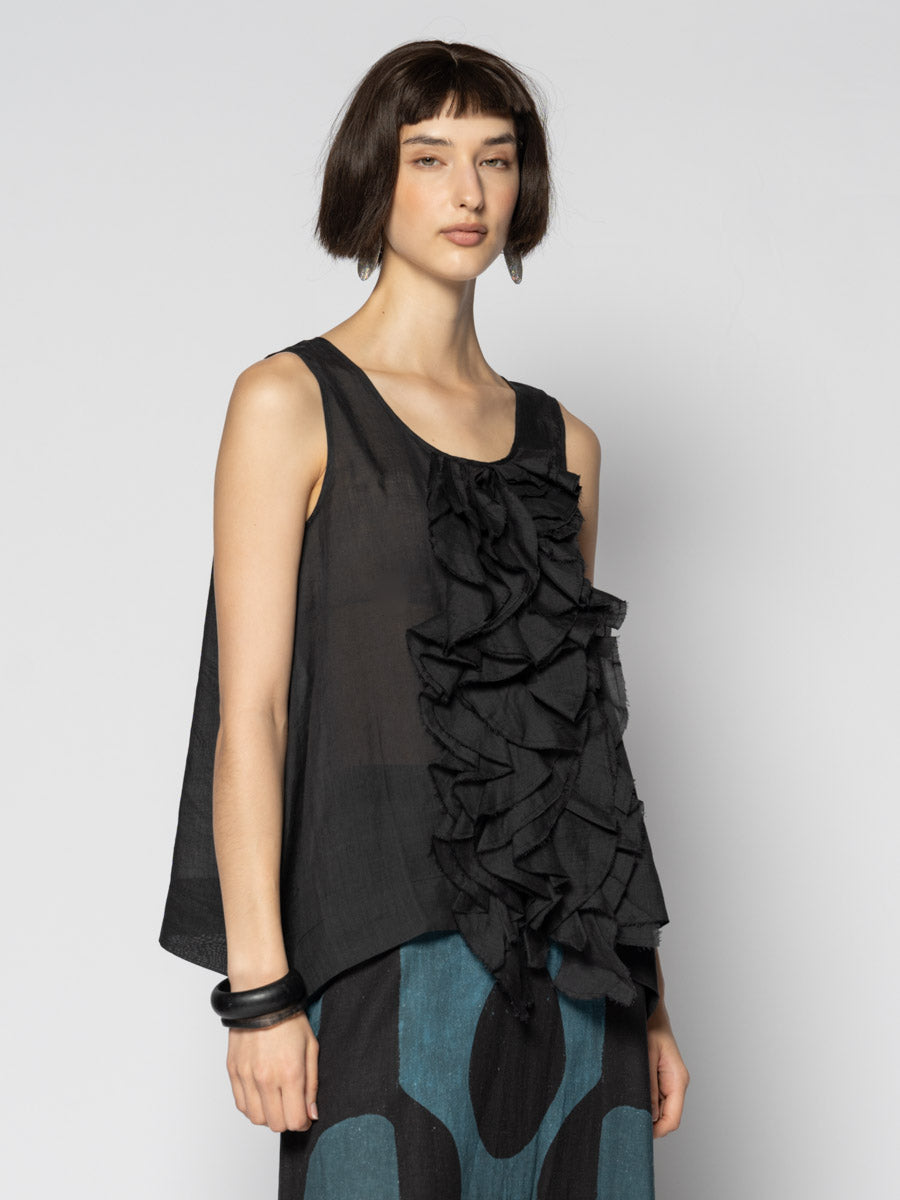 Sumi Frill Top Blk
