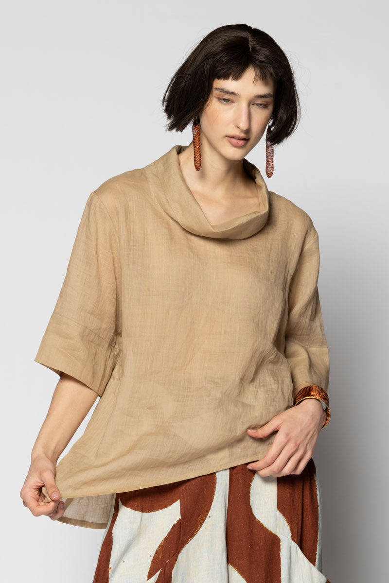 Sumi Neck Top Wheat