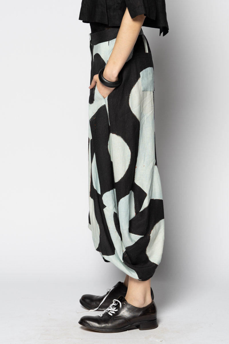 Kakure Tie Pants Blk