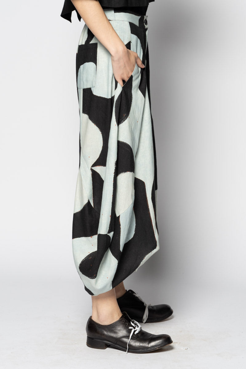 Kakure Tie Pants Blk