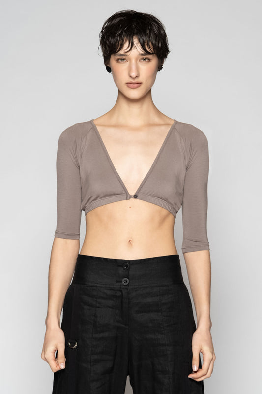 Kuro S/S V Top Truffle